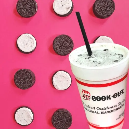 Cookout Milkshakes menu with Prices 12 Oreo Milkshake