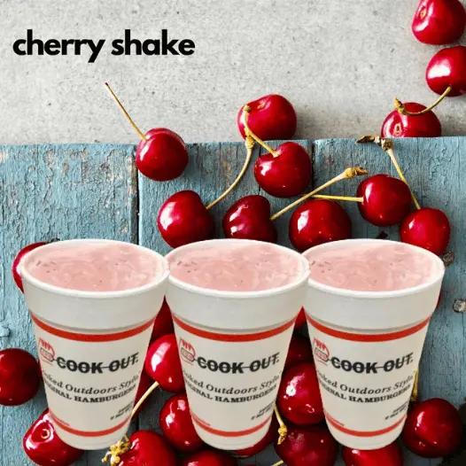 Cookout Milkshakes menu with Prices 17 Red Cherry Milkshake
